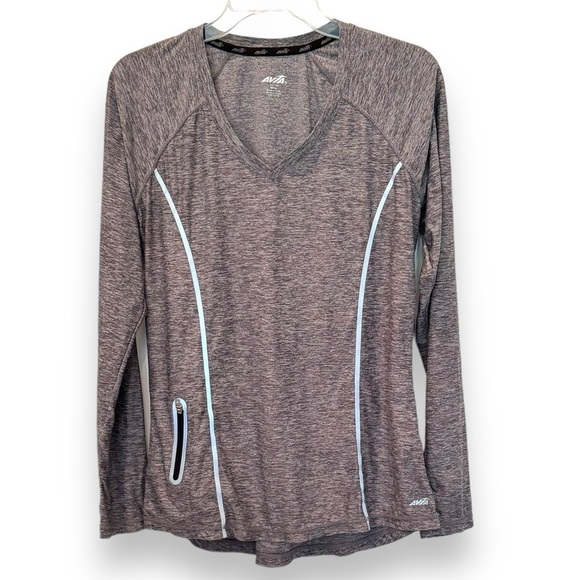 Avia Size Medium Ladies Gray Long Sleeve Reflective Activewear - Picture 1 of 5